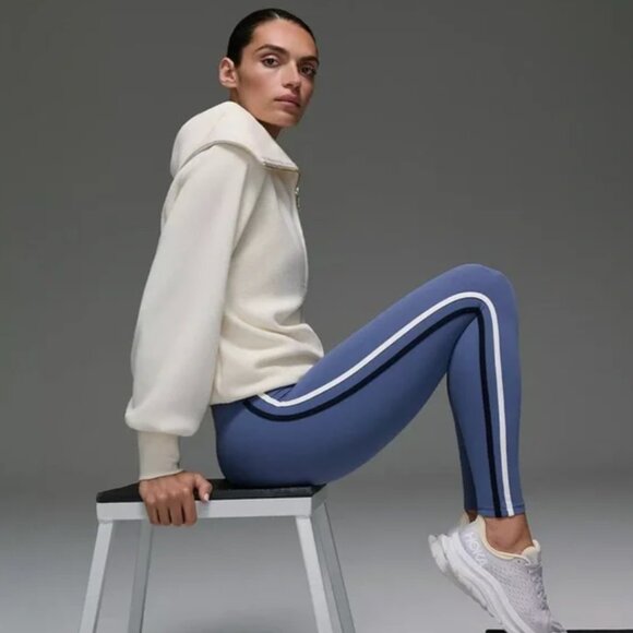 Varley Vine Half Zip Pullover Ottoman Rib Knit Oversized Spread Collar Ivory - Picture 11 of 14